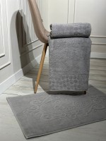 Комплект подарочных полотенец Cestepe Lux cotton 3шт. серый Турция — изображение 5