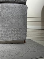 Комплект подарочных полотенец Cestepe Lux cotton 3шт. серый Турция — изображение 4