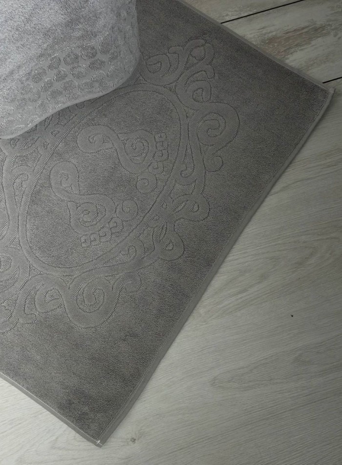 Комплект подарочных полотенец Cestepe Lux cotton 3шт. серый Турция — изображение 3