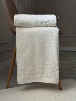 Комплект подарочных полотенец Cestepe Lux cotton 3шт. кремовый Турция