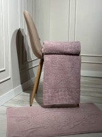 Комплект подарочных полотенец Cestepe Lux cotton 3шт. фиолетовый Турция — изображение 4