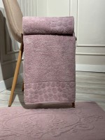 Комплект подарочных полотенец Cestepe Lux cotton 3шт. фиолетовый Турция
