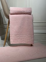 Комплект подарочных полотенец Cestepe Lux cotton 3шт. розовый Турция
