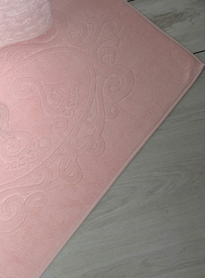 Комплект подарочных полотенец Cestepe Lux cotton 3шт. розовый Турция — изображение 3