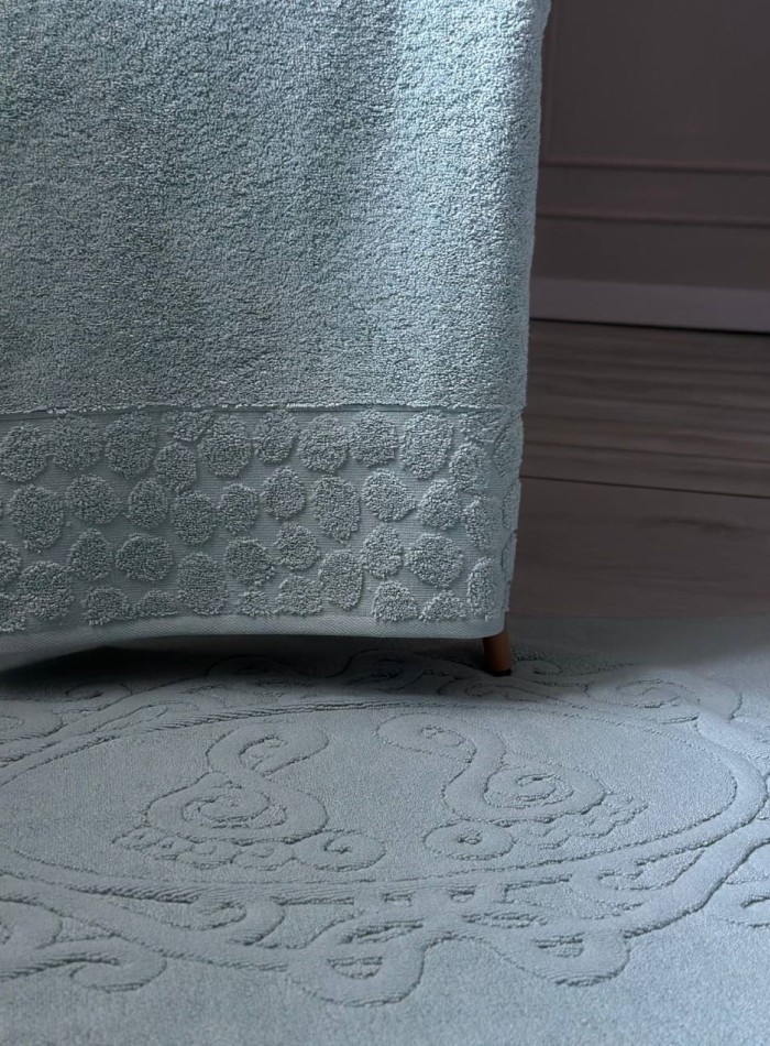 Комплект подарочных полотенец Cestepe Lux cotton 3шт. светло-зеленый Турция — изображение 2