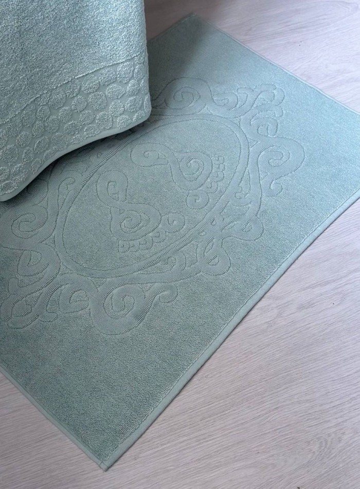 Комплект подарочных полотенец Cestepe Lux cotton 3шт. светло-зеленый Турция — изображение 3