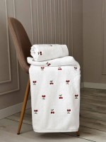Махровое полотенце для лица Cestepe Cherries white-red 50х90 Турция — изображение 2