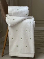 Махровий рушник для бані Cestepe Kalpli Nakisli white-yesil 70х140 Туреччина - Зображення 3