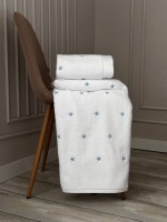 Махровое полотенце для лица Cestepe Stars white-blue 50х90 Турция — изображение 2