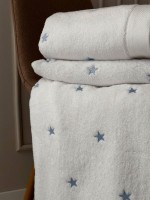 Махровое полотенце для лица Cestepe Stars white-blue 50х90 Турция — изображение 3