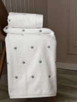 Махровое полотенце для бани Cestepe Stars white-gri 70х140 Турция — изображение 4