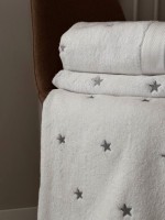 Махровое полотенце для лица Cestepe Stars white-gri 50х90 Турция — изображение 3