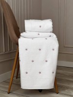 Махровое полотенце для лица Cestepe Stars white-lila 50х90 Турция — изображение 3
