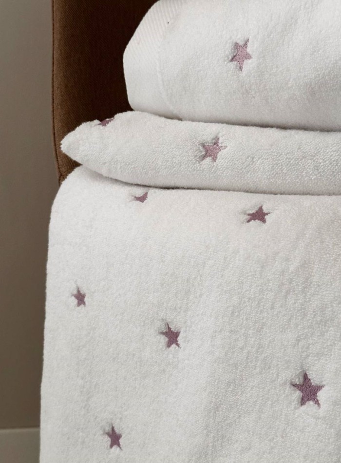 Махровое полотенце для лица Cestepe Stars white-lila 50х90 Турция — изображение 2