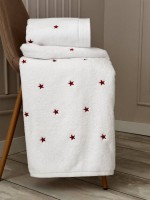 Махровий рушник для бані Cestepe Stars white-red 70х140 Туреччина - Зображення 3