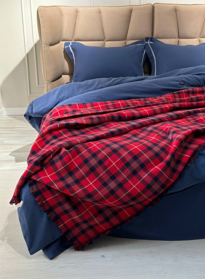 Плед Plaid Red бавовняний 220х240 Туреччина - Зображення 5