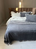 Двустороннее теплое и мягкое покрывало с наволочками Mosaic antrasit 220х260 — изображение 6