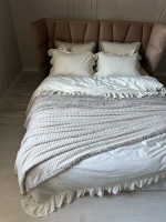 Двустороннее теплое и мягкое покрывало с наволочками Mosaic bej 220х260 — изображение 6