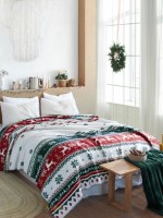 Плед бавовняний, теплий Snowy yesil 200х220 Туреччина