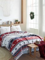 Плед бавовняний, теплий Snowy kirmizi 200х220 Туреччина