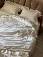 Эксклюзивное постельное белье Limasso Snow White 200x220 из вареного хлопка