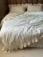 Эксклюзивное постельное белье Limasso Snow White 200x220 из вареного хлопка — изображение 4