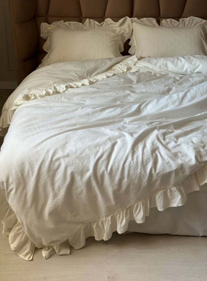 Эксклюзивное постельное белье Limasso Snow White 200x220 из вареного хлопка — изображение 4