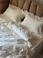 Эксклюзивное постельное белье Limasso Snow White 200x220 из вареного хлопка — изображение 5