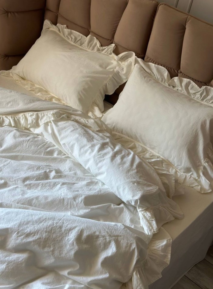 Эксклюзивное постельное белье Limasso Snow White 200x220 из вареного хлопка — изображение 5