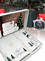 Новогодний набор махровых полотенец La Maison Christina 3шт. + ароматический спрей — изображение 8