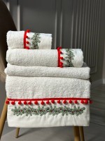 Новогодний набор махровых полотенец La Maison Fersa 3шт.