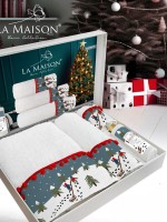 Новогодний набор махровых полотенец La Maison Monte 3шт. + ароматический спрей — изображение 5