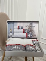 Новогодний набор махровых полотенец La Maison Sedric 3шт. + ароматический спрей — изображение 2