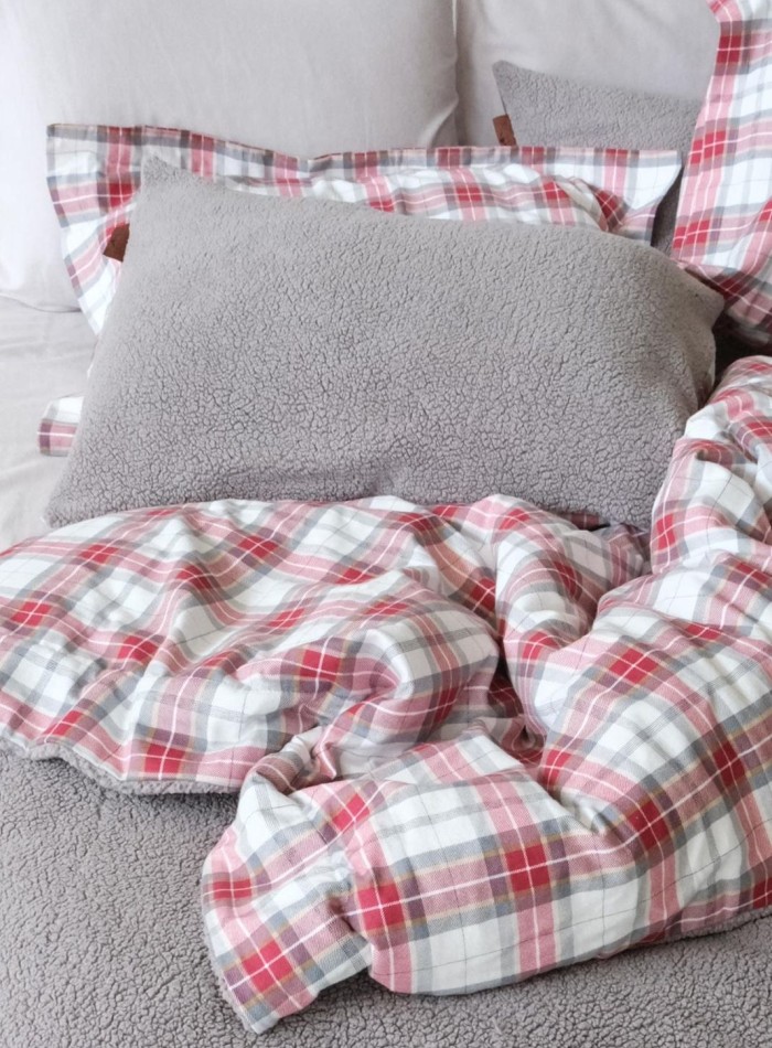 Зимовий комплект постільної білизни двосторонній Cozy Gri полуторний Туреччина - Зображення 4