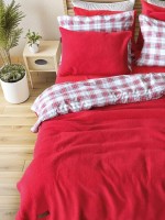 Зимовий комплект постільної білизни двосторонній Cozy Kirmizi полуторний Туреччина - Зображення 9