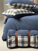 Зимовий комплект постільної білизни двосторонній Cozy Indigo полуторний Туреччина - Зображення 7