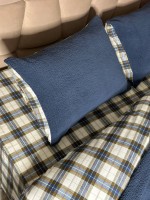 Зимовий комплект постільної білизни двосторонній Cozy Indigo полуторний Туреччина - Зображення 2