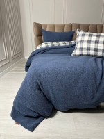 Зимовий комплект постільної білизни двосторонній Cozy Indigo полуторний Туреччина - Зображення 8