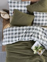 Зимовий комплект постільної білизни двосторонній Cozy Yesil полуторний Туреччина - Зображення 9