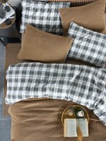 Зимовий комплект постільної білизни двосторонній Cozy Beige полуторний Туреччина - Зображення 11