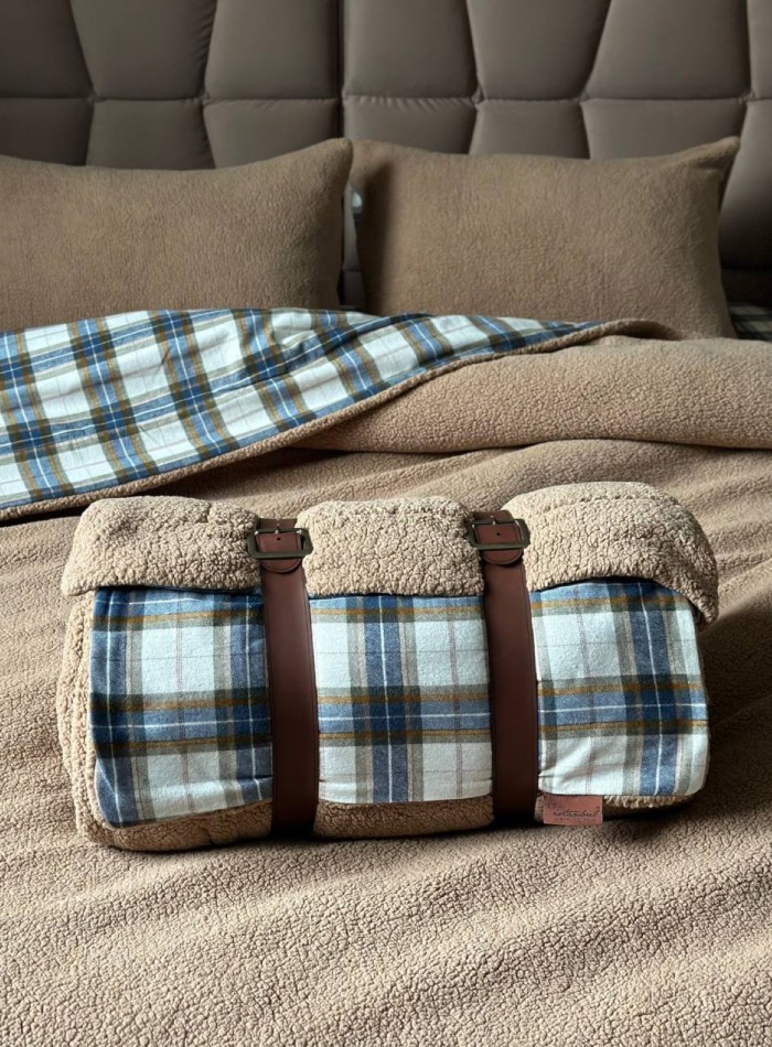 Зимний комплект постельного белья двухсторонний Cozy Beige евро Турция — изображение 4