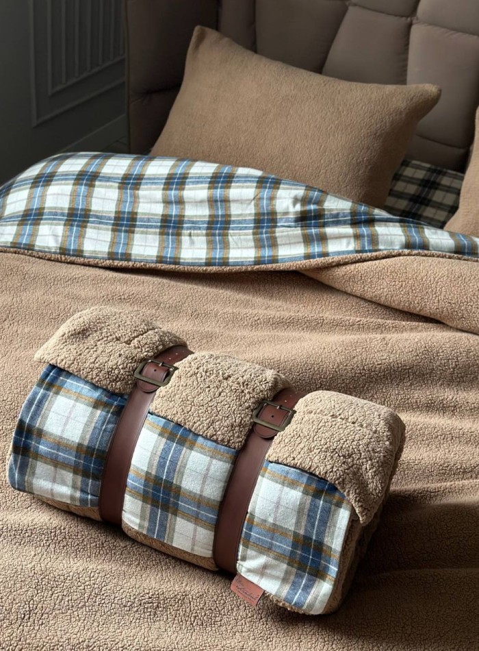 Зимовий комплект постільної білизни двосторонній Cozy Beige полуторний Туреччина - Зображення 2