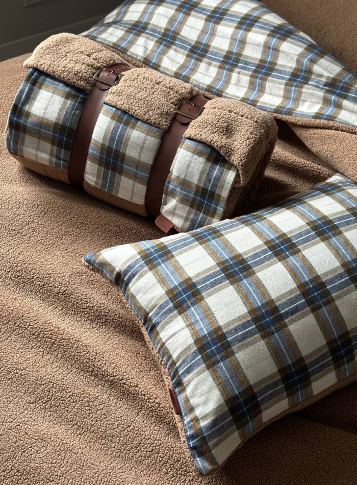 Зимовий комплект постільної білизни двосторонній Cozy Beige полуторний Туреччина - Зображення 3