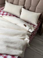 Зимовий комплект постільної білизни двосторонній Cozy Ecru полуторний Туреччина