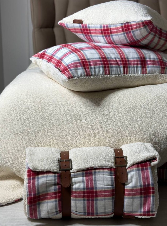 Зимовий комплект постільної білизни двосторонній Cozy Ecru полуторний Туреччина - Зображення 2