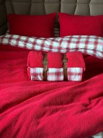 Зимовий комплект постільної білизни двосторонній Cozy Kirmizi полуторний Туреччина - Зображення 6