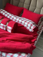 Зимовий комплект постільної білизни двосторонній Cozy Kirmizi полуторний Туреччина - Зображення 5