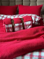 Зимовий комплект постільної білизни двосторонній Cozy Kirmizi полуторний Туреччина - Зображення 3
