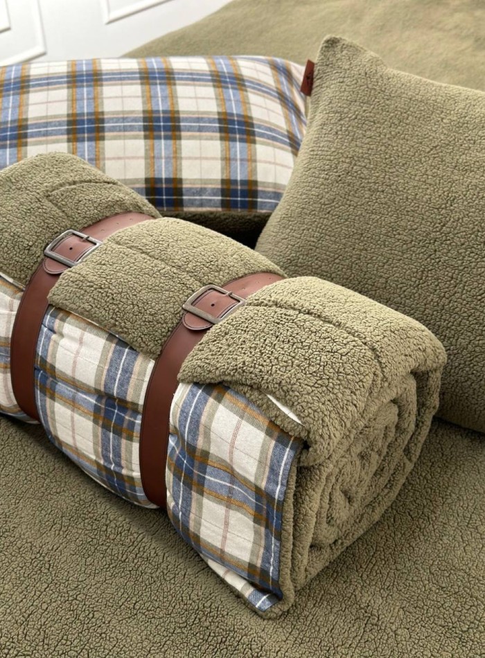 Зимовий комплект постільної білизни двосторонній Cozy Yesil полуторний Туреччина - Зображення 6
