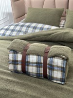 Зимовий комплект постільної білизни двосторонній Cozy Yesil полуторний Туреччина - Зображення 2